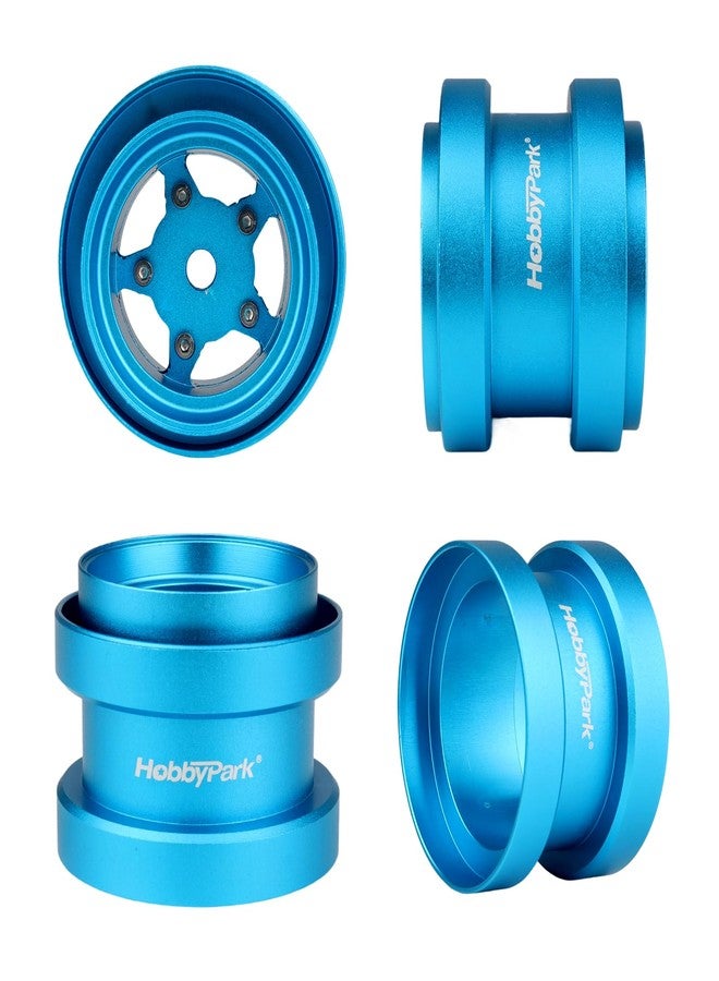 HobbyPark Aluminum Beadlock Wheels Rims Wheel Hub for Tamiya Hornet, Grasshopper, Mighty Frog, Buggy Champ, Fast Attack, Fighting Buggy Upgrades Upgrades Replacement (Blue) - Image 4